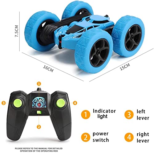 RC Cars Stunt Car Toy 2 Pack, Infityle 4WD Remote Control Cars, Double Sided Rotating Vehicles 360Â° Flips, Kids Toy Cars for Boys & Girls Birthday (Red and Blue) from Infityle