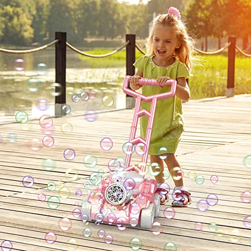 Bubble Machine,Bubble Blower Maker,Bubble Lawn Mower for Toddlers 1-3,Summer Outdoor Push Backyard Toys,Wedding Party Favors,Christmas Birthday Gifts for Preschool Baby Boys Girlsâ¦ from Wesfuner