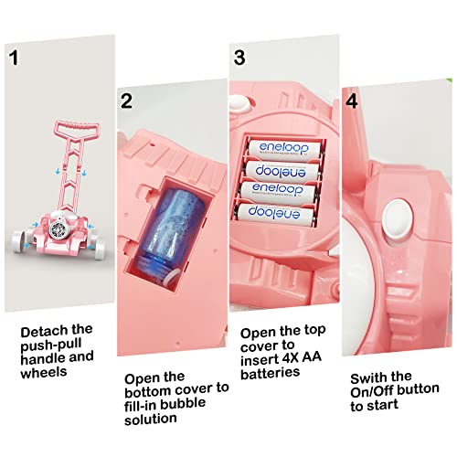 Bubble Machine,Bubble Blower Maker,Bubble Lawn Mower for Toddlers 1-3,Summer Outdoor Push Backyard Toys,Wedding Party Favors,Christmas Birthday Gifts for Preschool Baby Boys Girlsâ¦ from Wesfuner