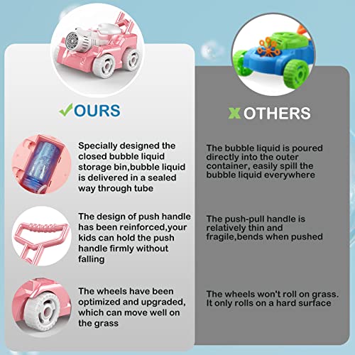 Bubble Machine,Bubble Blower Maker,Bubble Lawn Mower for Toddlers 1-3,Summer Outdoor Push Backyard Toys,Wedding Party Favors,Christmas Birthday Gifts for Preschool Baby Boys Girlsâ¦ from Wesfuner