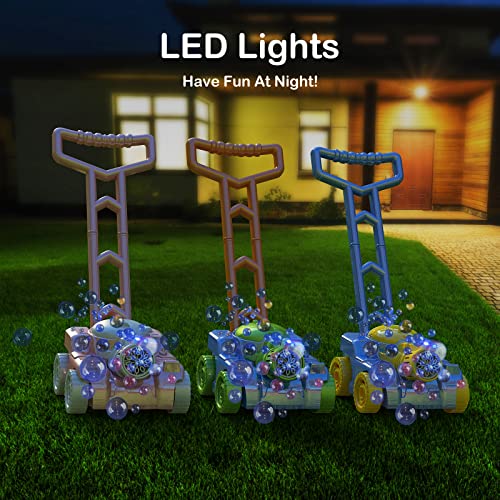 Bubble Machine,Bubble Blower Maker,Bubble Lawn Mower for Toddlers 1-3,Summer Outdoor Push Backyard Toys,Wedding Party Favors,Christmas Birthday Gifts for Preschool Baby Boys Girlsâ¦ from Wesfuner