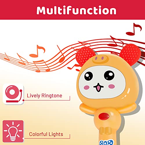 Serdios Baby Rattles Teething Toys 2pcs,Sensory Teether Toys,Grab Shaker Rattle,Tummy Time Rattle,Early Educational Infant Toys Gift Set ,Newborn Birthday Gift Set for 0-3-6-9-12 Month for Babies from Serdios