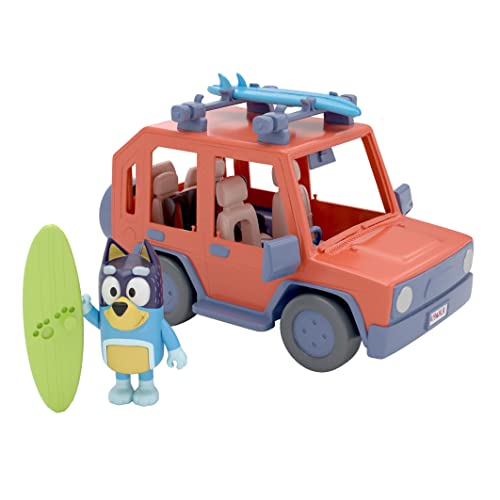 Bluey, 4WD Family Vehicle, with 1 Figure and 2 Surfboards | Customizable Car - Adventure Time | for Ages 3+ from Moose Toys