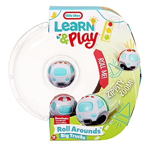 Little Tikes Learn & Play Roll Arounds Big Truck 2-Pack, Toy Vehicle and Ball Play in One, Easy Grip & Roll Cars- Birthday Gifts for Kids, Toddler Toys for Boys and Girls Ages 18 Months 1 2 3+ Years by MGA Entertainment