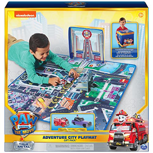 Paw Patrol, True Metal Adventure City Movie Play Mat Set with 2 Exclusive Toy Cars (Amazon Exclusive), 1:55 Scale, Kids Toys for Ages 3 and up from Spin Master