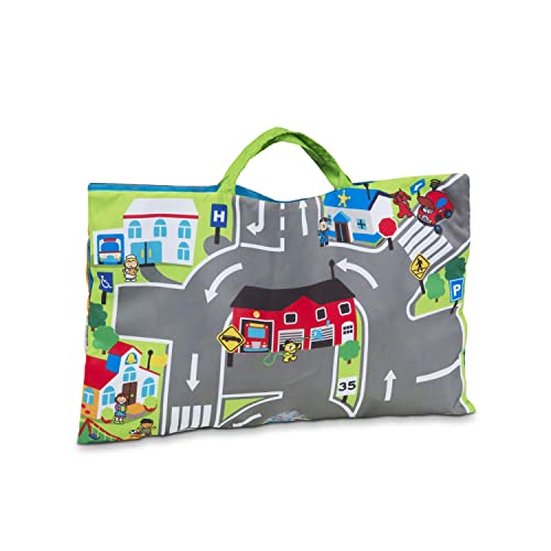 Melissa & Doug Take-Along Town Play Mat (19.25 x 14.25 inches) With 9 Soft Vehicles from Melissa and Doug