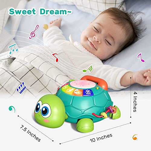 CUTE STONE Baby Toys 6 to 12 Months, Musical Turtle Crawling Baby Toys for 12-18 Months, Early Learning Educational Toy with Light & Sound,Toy for Infant Toddler Boy Girl 7 8 9 10 11 12 Month by CUTE STONE