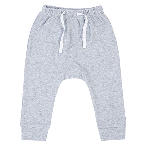 SOBOWO Newborn Baby Boy Girl 3-Pack Joggers Infant Baby Cotton Harem Pants for Unisex Boys Girls 0-24 Months (3-6 Months, Black/White/Grey) from 