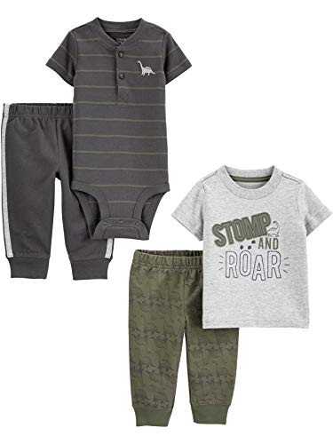 Simple Joys by Carter's Baby Boys' 4-Piece Bodysuit and Pant Set, Dinosaur, 0-3 Months from Carter's Simple Joys - Private Label