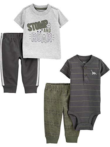Simple Joys by Carter's Baby Boys' 4-Piece Bodysuit and Pant Set, Dinosaur, 0-3 Months from Carter's Simple Joys - Private Label