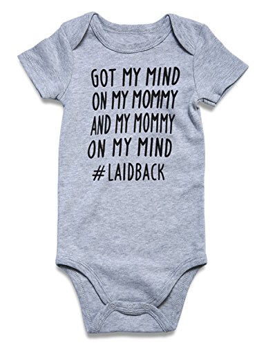 Innocent Baby Boys Girls Cotton Apparel Short Sleeve Romper for Summer Fall got my mind on my mommy Romper with Nickel-free Snaps(3-6 months,Got my mind on my mommy ) by 