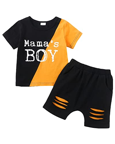 KIMI BEAR 18 Months Boy Clothes Toddler Baby Boy Clothes Summer Mamas Boy Outfits Cotton Bermuda Shorts Set Playwear Cute 24 Month Boy Clothes Orange by 
