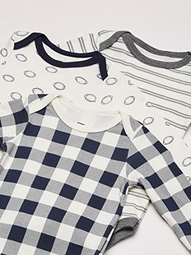 Hudson Baby Unisex Baby Cotton Long-sleeve Bodysuits, Burgundy Football, 6-9 Months US from Hudson Baby