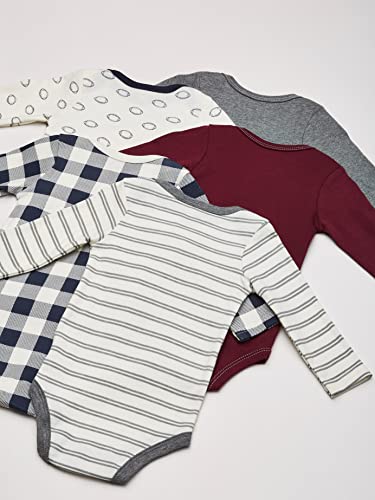 Hudson Baby Unisex Baby Cotton Long-sleeve Bodysuits, Burgundy Football, 6-9 Months US from Hudson Baby