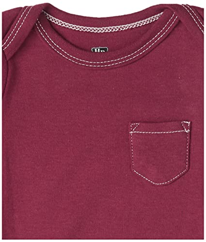 Hudson Baby Unisex Baby Cotton Long-sleeve Bodysuits, Burgundy Football, 6-9 Months US from Hudson Baby