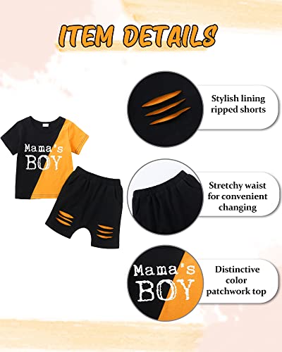 KIMI BEAR 18 Months Boy Clothes Toddler Baby Boy Clothes Summer Mamas Boy Outfits Cotton Bermuda Shorts Set Playwear Cute 24 Month Boy Clothes Orange by 
