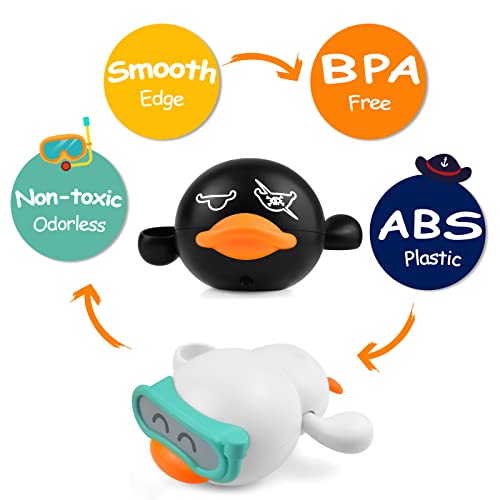 LiKee Baby Bath Toys Floating Wind-up Ducks Swimming Pool Games Water Play Set Gift for Bathtub Shower Beach Infant Toddlers Kids Boys Girls Age 1 2 3 4 5 6 Years Old (3 Ducks& 1 Net) from LiKee