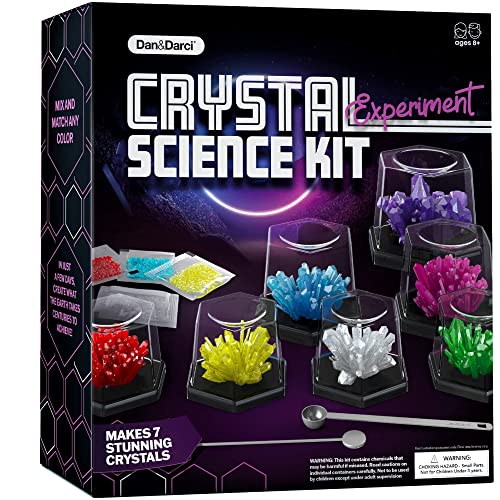Crystal Growing Kit for Kids - Science Experiments Gifts for Boys & Girls Ages 8-14 Year Old - Discovery STEM Toys for Kids & Teen Age Boy/Girl Arts & Crafts Kits - Cool Educational Ideas by Dan&Darci