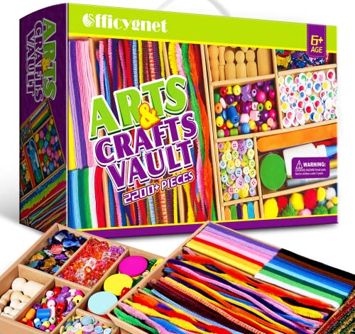 Arts and Crafts for Kids, 2200+ Piece Craft Kit Library in a Box for Kids Age 4 5 6 7 8 9 10 11 & 12 Year Old Boys & Girls, Crafting Supplies Set, Craft Box for Kids, Gift Ideas for Kids Art Kits from HFHCGY-001