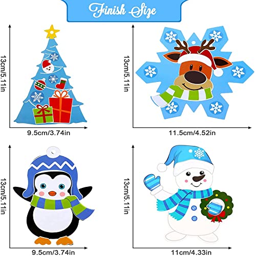 Christmas Crafts for Kids, Christmas Arts and Crafts DIY Christmas Tree Ornament Kit Make Your Own Christmas Craft Projects for Kids Ages 4-8 8-12, 4 Styles (48 Sets) by Civaner