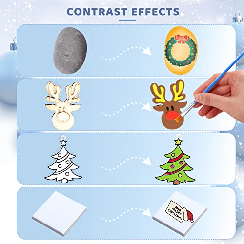 JOYIN 51 Pcs Christmas DIY Art & Craft Painting Kit for Kids Paint Gift Includes Suncatchers, Rocks, Magnet Tiles and Wooden Magnets, Decorate Your Own Christmas Party Favors Family Craft Activities by Joyin Inc