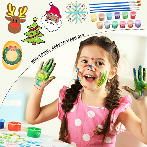 JOYIN 51 Pcs Christmas DIY Art & Craft Painting Kit for Kids Paint Gift Includes Suncatchers, Rocks, Magnet Tiles and Wooden Magnets, Decorate Your Own Christmas Party Favors Family Craft Activities by Joyin Inc