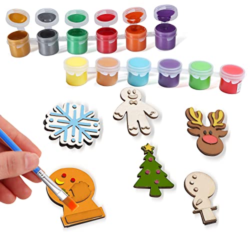 JOYIN 51 Pcs Christmas DIY Art & Craft Painting Kit for Kids Paint Gift Includes Suncatchers, Rocks, Magnet Tiles and Wooden Magnets, Decorate Your Own Christmas Party Favors Family Craft Activities by Joyin Inc