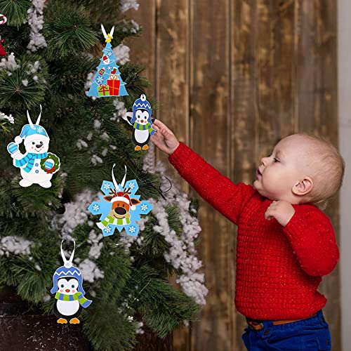 Christmas Crafts for Kids, Christmas Arts and Crafts DIY Christmas Tree Ornament Kit Make Your Own Christmas Craft Projects for Kids Ages 4-8 8-12, 4 Styles (48 Sets) by Civaner