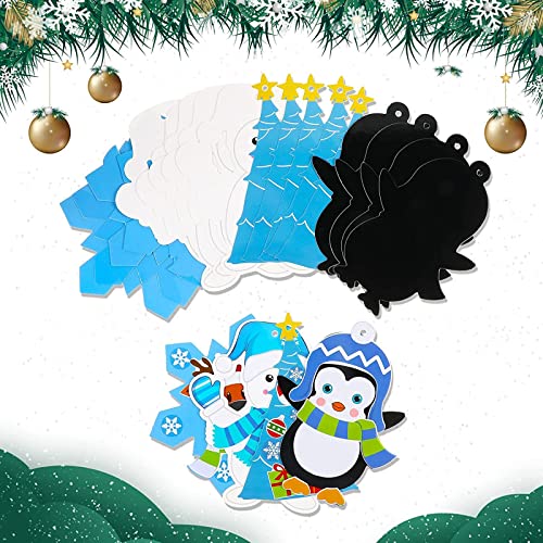 Christmas Crafts for Kids, Christmas Arts and Crafts DIY Christmas Tree Ornament Kit Make Your Own Christmas Craft Projects for Kids Ages 4-8 8-12, 4 Styles (48 Sets) by Civaner