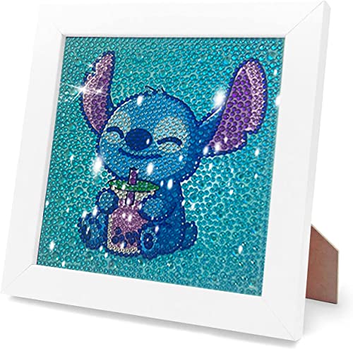 Diamond Painting Kits for Kids, 5D Full Drill Diamond Art with Wooden Frame Cartoon Diamond Dotz for Kids Ages 6-8-10-12 7X7 inch from Eiazuiks
