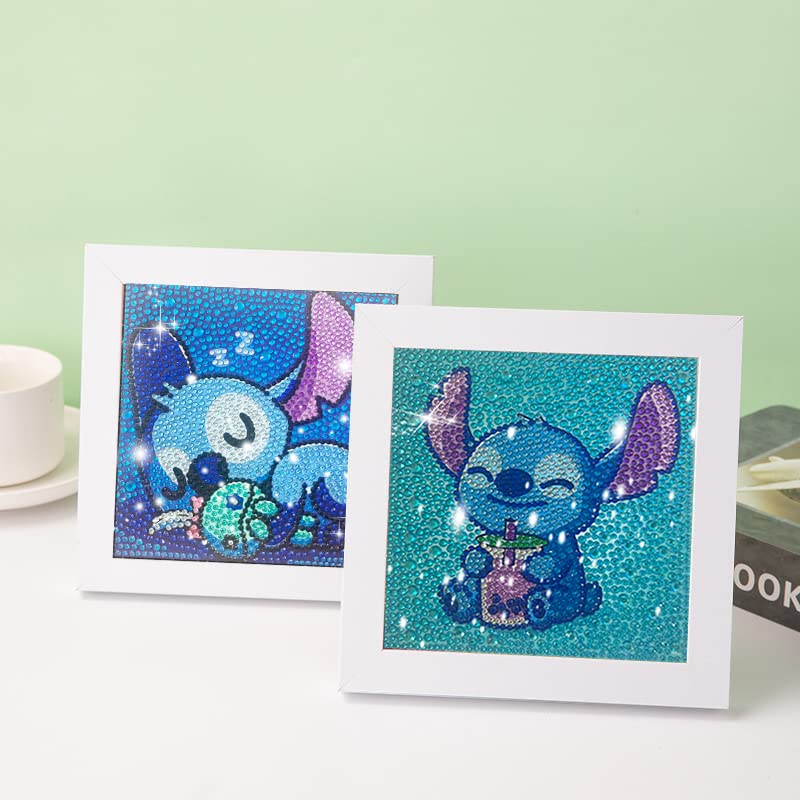Diamond Painting Kits for Kids, 5D Full Drill Diamond Art with Wooden Frame Cartoon Diamond Dotz for Kids Ages 6-8-10-12 7X7 inch from Eiazuiks