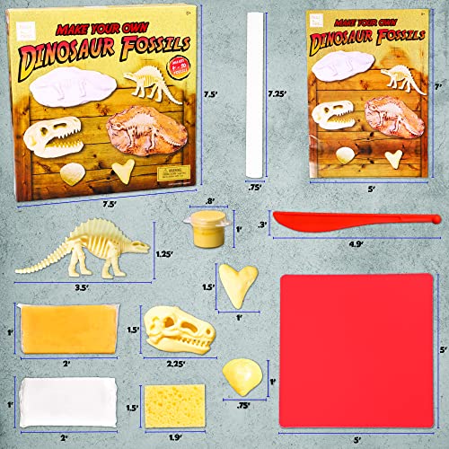 Hapinest Make Your Own Dinosaur Fossils Arts and Crafts Kit for Kids Boys Girls Ages 8 9 10 11 12 Years Old by Island Genius