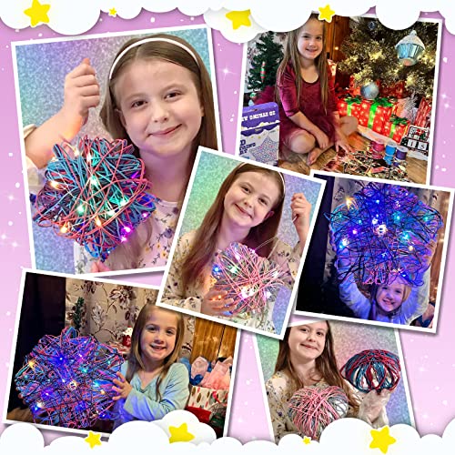 2Pack Upgraded 3D String Art Kit for Kids - Makes a Light-Up Star Lantern with Light - Teen Girl Gifts - Crafts for Girls and Boys Ages 8-12 - DIY Arts & Craft Kits for 8, 9, 10, 11, 12 Year Old Girl from Toylogy