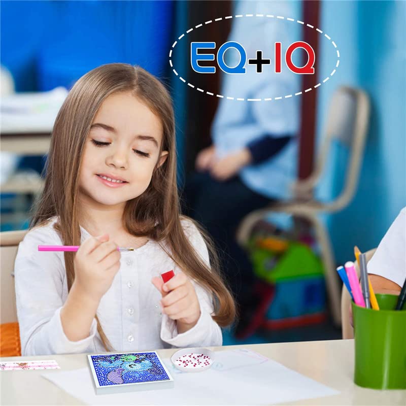 Diamond Painting Kits for Kids, 5D Full Drill Diamond Art with Wooden Frame Cartoon Diamond Dotz for Kids Ages 6-8-10-12 7X7 inch from Eiazuiks