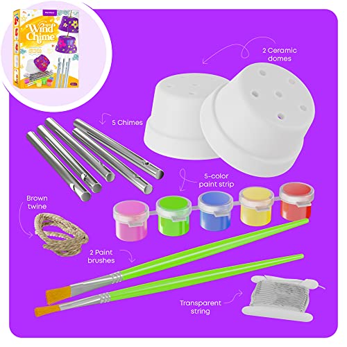 Kids Arts & Crafts Bundle - Painting Activities Kits for Boys & Girls of All Ages - Rock Painting, Window Art, DIY Chime Kit - Craft Supplies Activity Set - Kid & Toddler Summer Projects Gifts from Dan&Darci