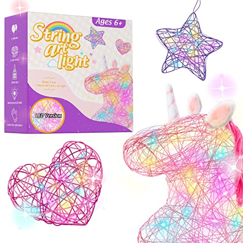Careenoah Unicorn Craft Gifts for Girls, 3 Pack Arts and Crafts for Kids Ages 6-12 Unicorn Toys 3D String Art Kit Christmas Birthday Gifts for Age 8 9 10 11 12 Girls and Boys,Unicorn Star Heart from Careenoah