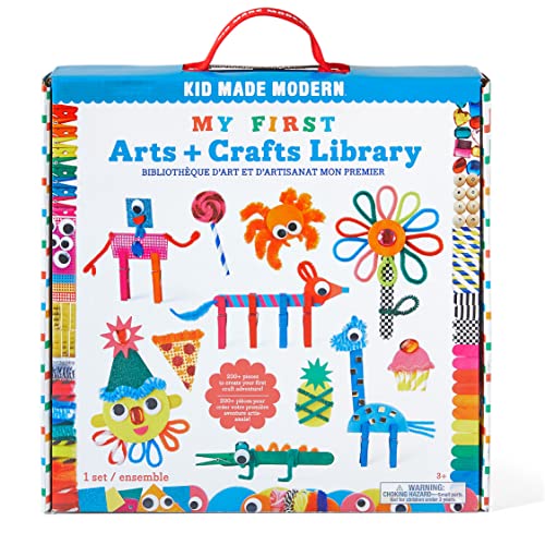 Kid Made Modern - My First Arts and Crafts Library | Craft Supplies | Educational Brain Boosting Crafting Kit | Learning Activity for Kids | Toddler DIY Gift | Home School Supplies for Girls and Boys from Kid Made Modern