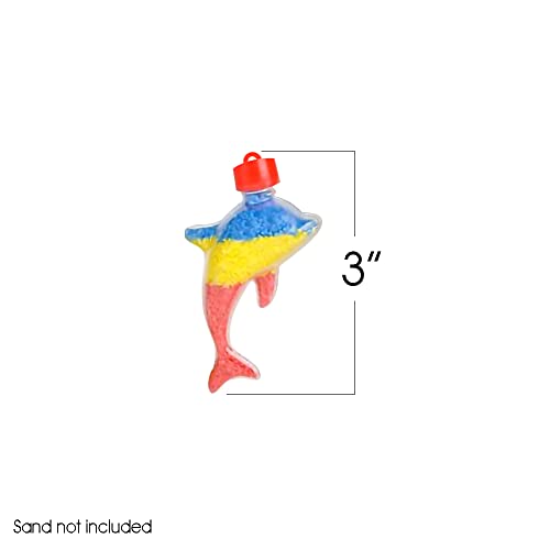 ArtCreativity Dolphin Sand Art Bottle Necklaces, Pack of 12, Sand Art Craft Kit with Dolphin Shaped Bottles, Craft Party Supplies and Party Favors for Kids - Sand Sold Separately by ArtCreativity