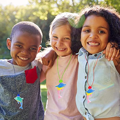 ArtCreativity Dolphin Sand Art Bottle Necklaces, Pack of 12, Sand Art Craft Kit with Dolphin Shaped Bottles, Craft Party Supplies and Party Favors for Kids - Sand Sold Separately by ArtCreativity