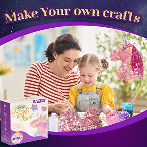 Careenoah Unicorn Craft Gifts for Girls, 3 Pack Arts and Crafts for Kids Ages 6-12 Unicorn Toys 3D String Art Kit Christmas Birthday Gifts for Age 8 9 10 11 12 Girls and Boys,Unicorn Star Heart from Careenoah