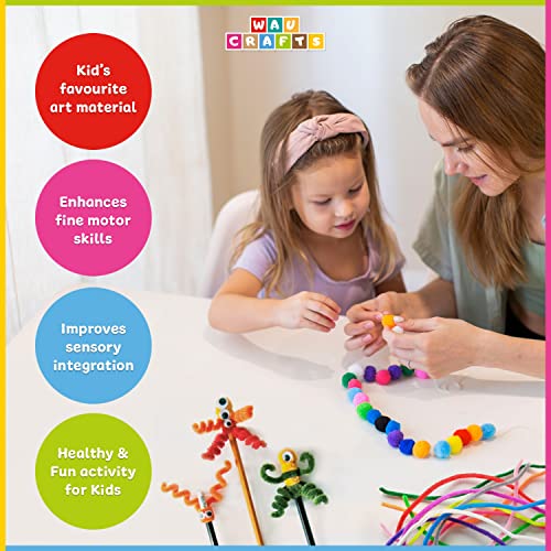 WAU Crafts Arts and Crafts Supplies for Kids - 1750 pcs Crafting for School Kindergarten Homeschool - Supplies Set for Kids Craft Art - Supply Kit for Toddlers and Kids Age 2 3 4 5 6 7 8 9 by WAU Crafts