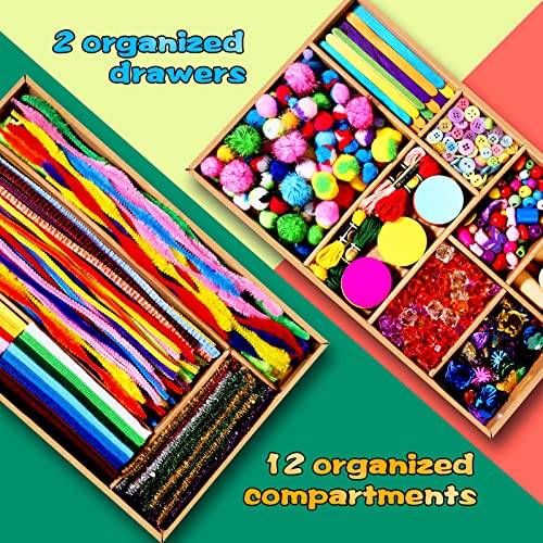 Arts and Crafts Supplies for Kids, 2000+ Piece Craft Kits Library in Craft Box, Crafting Supplies Set for Kids Ages 4, 5, 6, 7, 8, 9, 10, 11 &12 Year Old Boys & Girls, Ideas Art Kits Gift for Kids from BainGesk