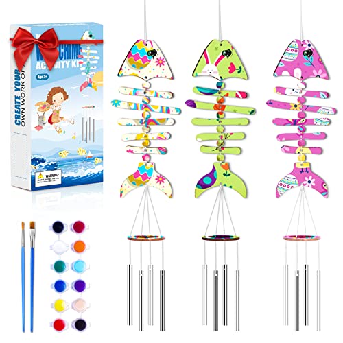 Gooidea 3-Pack Make A Wind Chime Kits- Arts and Crafts for Kids Ages 4 5 6 7 8 DIY Kids Crafts Kits Christmas Birthday Gifts for Boys & Girls from Gooidea