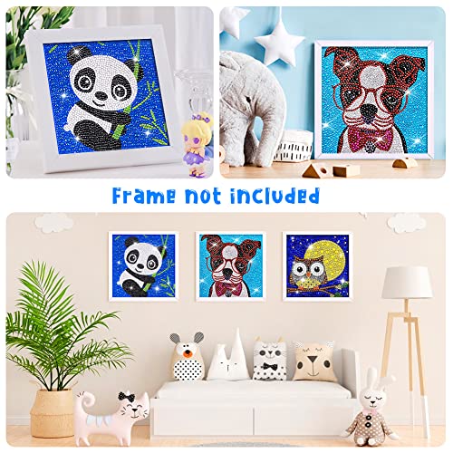 Diamond Art for Kids, Crafts for Girls Ages 8-12, Gem Arts and Crafts for Kids Ages 6 8 10 12 for Beginners, Rhinestone Full Drill Diamond Painting Kits for Kids -- 4 Pieces by ForPeak