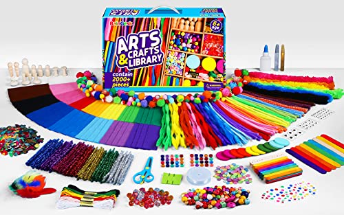 Arts and Crafts Supplies for Kids, 2000+ Piece Craft Kits Library in Craft Box, Crafting Supplies Set for Kids Ages 4, 5, 6, 7, 8, 9, 10, 11 &12 Year Old Boys & Girls, Ideas Art Kits Gift for Kids from BainGesk