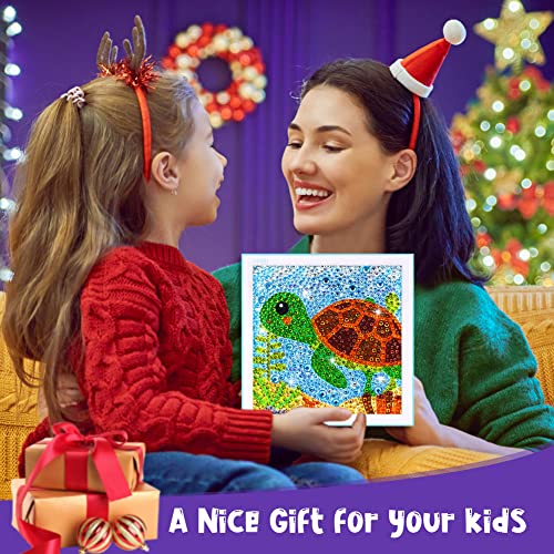 Diamond Art for Kids, Crafts for Girls Ages 8-12, Gem Arts and Crafts for Kids Ages 6 8 10 12 for Beginners, Rhinestone Full Drill Diamond Painting Kits for Kids -- 4 Pieces by ForPeak