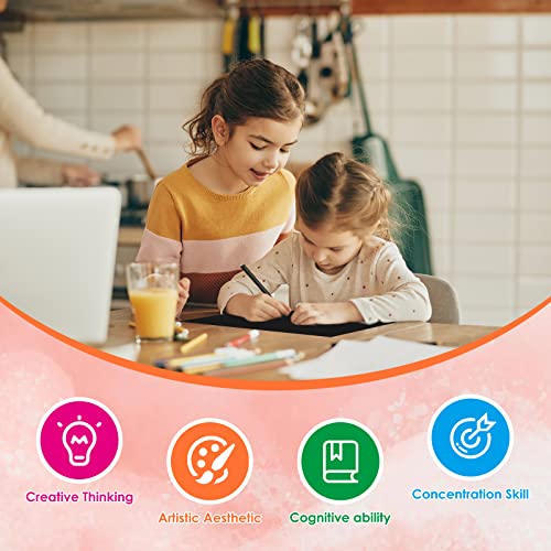 Scratch Paper Art Sets, Magic Scratch Rainbow Crafts Kits Drawing Toys for 3 4 5 6 7 8 9 Years Old Girls Boys, Educational Toys Thanksgiving Crafts Party Games Christmas Birthday Gift by SUPDILLI