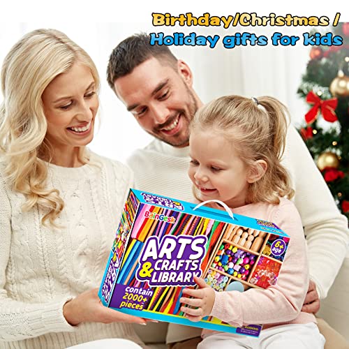 Arts and Crafts Supplies for Kids, 2000+ Piece Craft Kits Library in Craft Box, Crafting Supplies Set for Kids Ages 4, 5, 6, 7, 8, 9, 10, 11 &12 Year Old Boys & Girls, Ideas Art Kits Gift for Kids from BainGesk