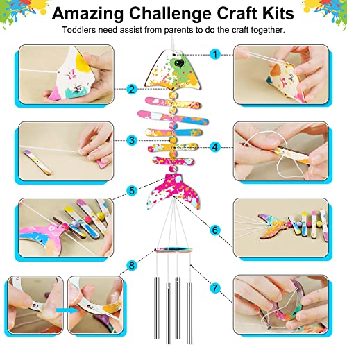 Gooidea 3-Pack Make A Wind Chime Kits- Arts and Crafts for Kids Ages 4 5 6 7 8 DIY Kids Crafts Kits Christmas Birthday Gifts for Boys & Girls from Gooidea