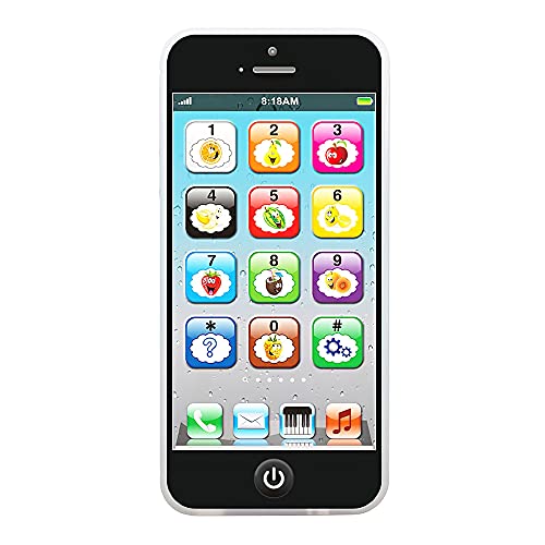 Wolmund Toy Learning Play Cell Phone with 8 Functions and Dazzling Lights for Toddler Baby Kids 12-18 Months Ages 1-3 Year Old, Black3 (SJ-B-2) by Wolmund